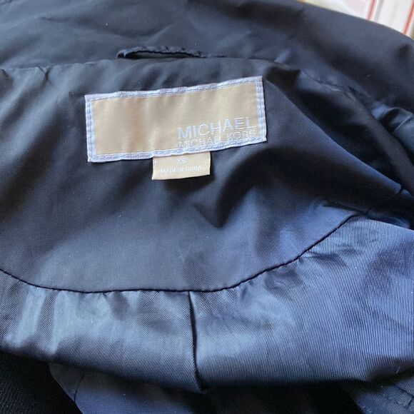 Michael Kors Rain Utility Jacket Coat Hooded Size XS Navy - Picture 8 of 10